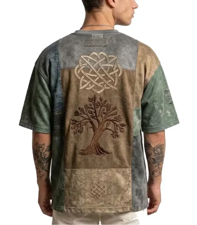 aFetch Tree of Life Celtic Knot Distressed Oversized T-Shirt Back